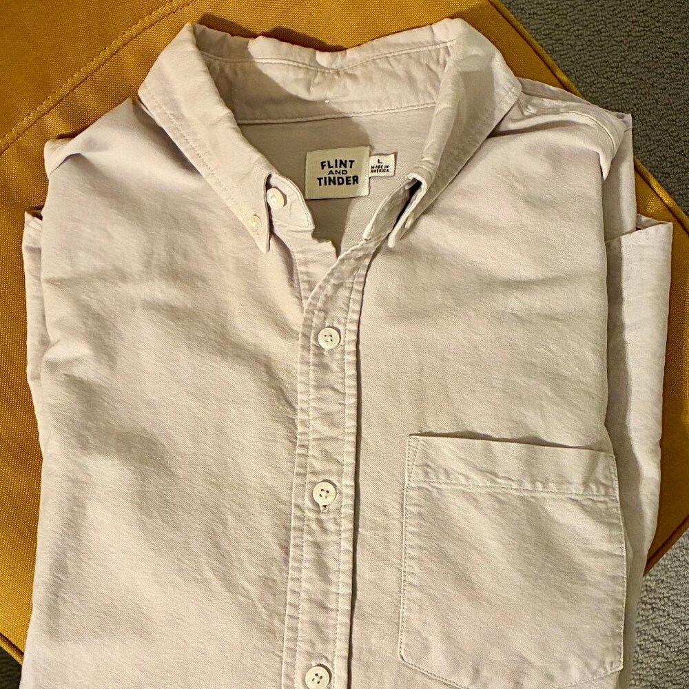 Flint and Tinder Men's Long-Sleeve Button Down - Tan/Beige - Made in USA